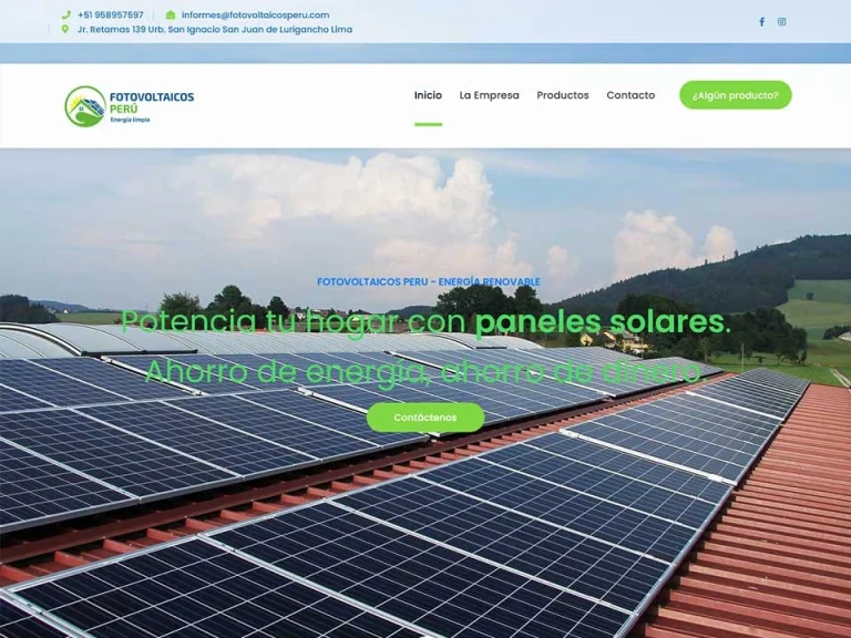 Sistema solar fotovoltaico Lima – Fotovoltaicos Perú