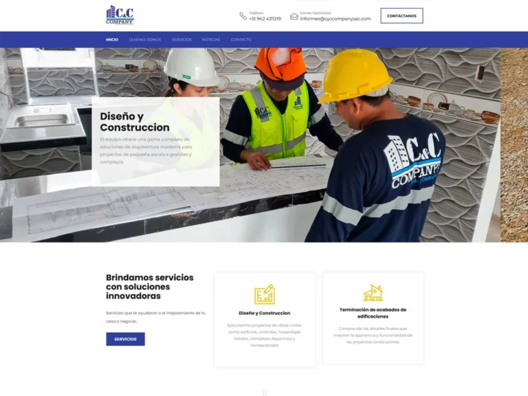 Diseño web CYC Company SAC – Servicios industriales en Lima