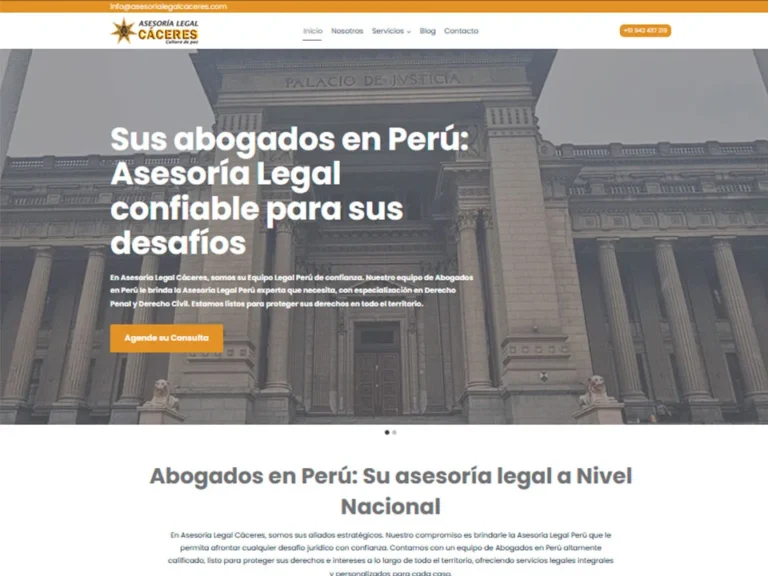 Diseño web Lima para Asesoría Legal Cáceres desarrollado por Código70