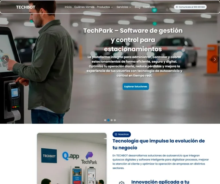 Desarrollo web corporativo para empresa tecnológica Techbotperu en Perú